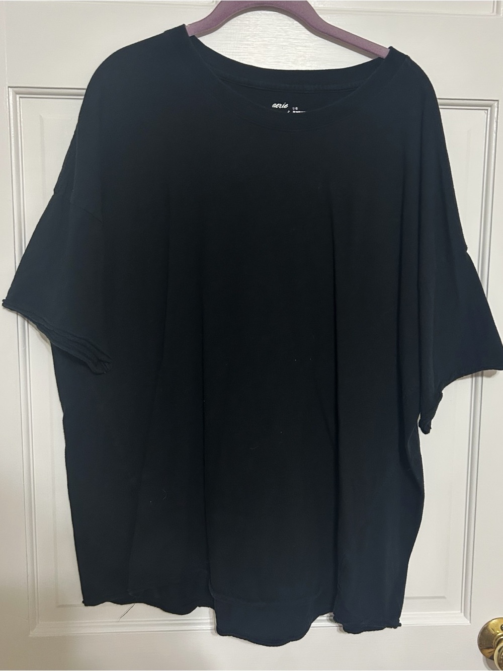 aerie Black Short Sleeve Relaxed Tee